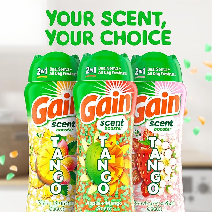 Gain Tango 2-in-1 Laundry Scent Booster Beads, Apple and Mango Scent, 10.7 OZ, Laundry Beads with Dual Scents Plus All Day Freshness