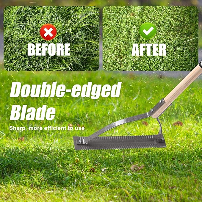 Weed Grass Cutter Manual Weed Wacker Grass Whip Double Serrated Blade Weed Cutter Tool,38 inches