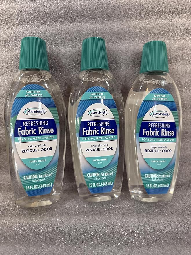 HomeBright Refreshing Fabric Rinse, Fresh Linen Scent, 15 fl oz (443 ml), 3 Pack