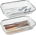 Utensil Drying Rack, 2 Pack Stainless Steel Utensils Holder Dishwasher Silverware Basket, Compact Dish Drainer for Kitchen Countertop, Chopsticks Spoons, Forks, Knifes Organizer, Large