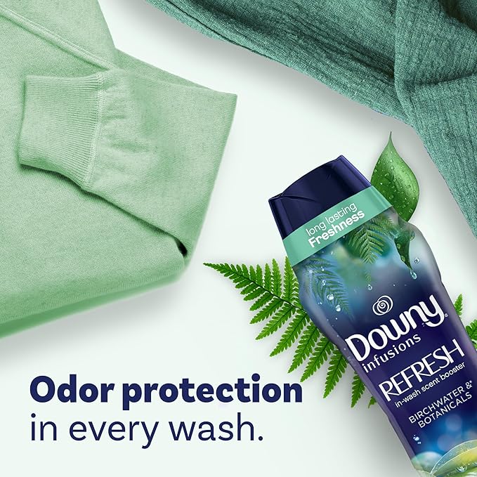 Downy Infusions In-Wash Laundry Scent Booster Beads, REFRESH, Botanical Florals and Birch Water Scent, 24 oz