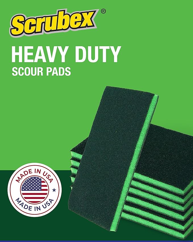 Heavy Duty Odor Resistant Multi-Purpose Scouring Pads, 6 Count for Kitchen and Household, Dual Sided, Safe for Non-Coated Cookware