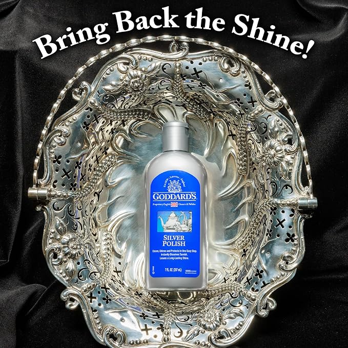 Goddard's Silver Polish Liquid - Silver Cleaner and Polish for Jewelry, Silverware, Ornaments, Accessories, Antiques & More - All-in-One Tarnish Remover Solution, 7 oz