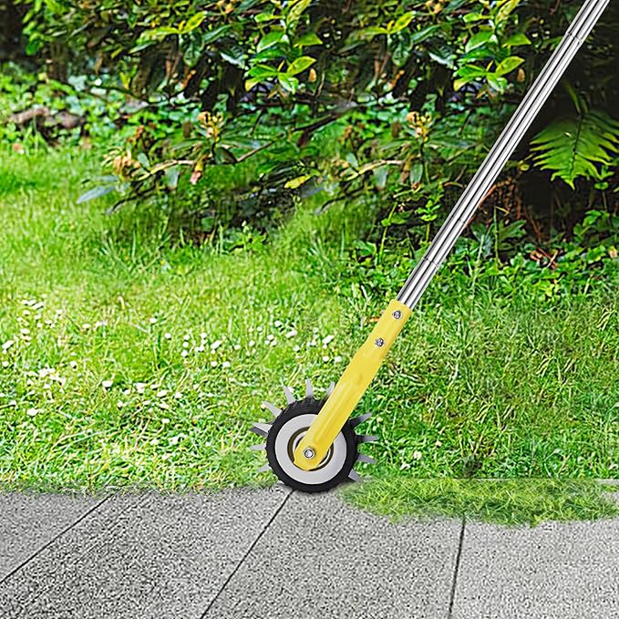 Wheel Rotary Edger，Edger for Lawn Edges Alongside Sidewalks & Driveways，with A 58-Inch Adjustable Handle, Ideal for Enhancing The Beauty of Sidewalks, Driveways, and Garden Lawn Edges