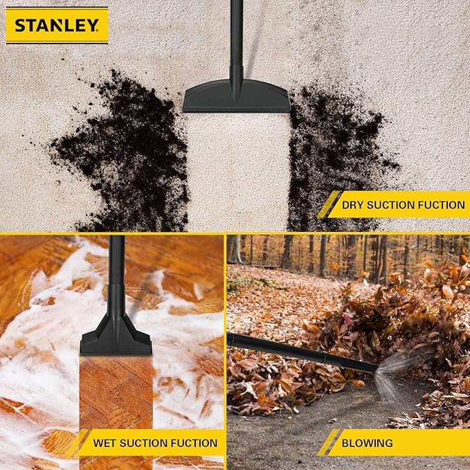 STANLEY Wet Dry Vacuum, 5 Gallon Shop Vac with Blower, 4 Peak HP 3 in 1 Power Suction Cleaner for Home, Jobsite, Garage, Basement, Shop Vacuum Wet and Dry for Car, Warehouse, Pet, Model: SL18115P