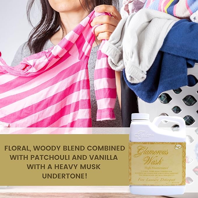 Worldwide Nutrition Bundle Compatible with Tyler Candle Company Glamorous Wash High Maintenance Scent Fine Laundry Liquid Detergent - Hand and Machine Washable - 16 oz, 454-gram Container w/Keychain