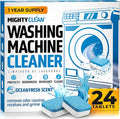 MIGHTY CLEAN Washing Machine Cleaner Tablets 24 Pack - 1 Year Supply, Septic Safe Washing Machine Cleaning Tablets, Washer Cleaner Tablet, Works with All Washers Including HE