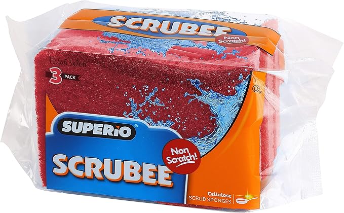 Kitchen Sponges for Washing Dishes, Non-Scratch Cellulose Dish Scrub Sponges, Cleaning Sponges for Household Use, Safe Cleaning Products, Kitchen Sponges Pack of 24, by Superio