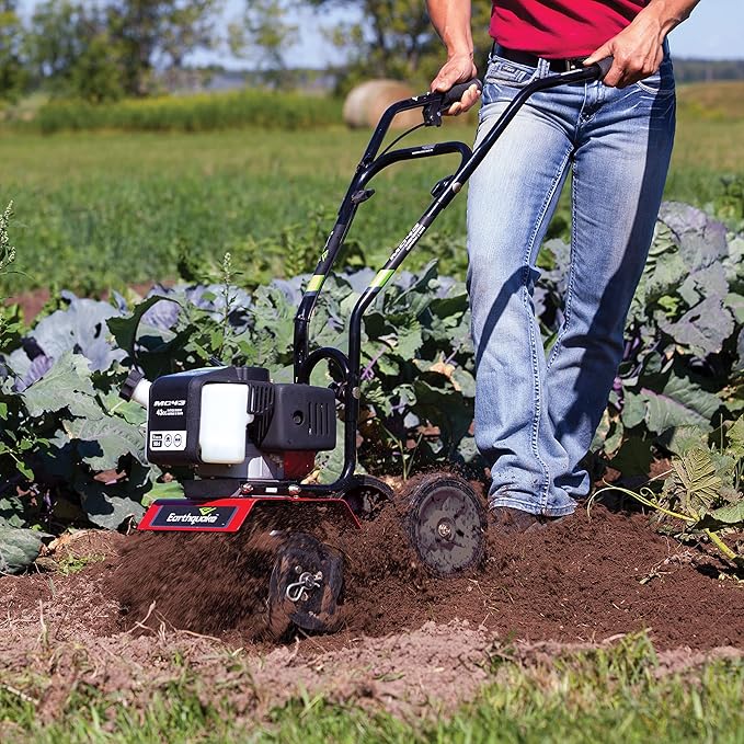 Earthquake MC43 Cultivator, 43cc 2-Cycle Viper Engine, 6-10” Adjustable Width, 8” Max Depth, Overhand Handlebars, Lightweight, U.S. Based Customer Service
