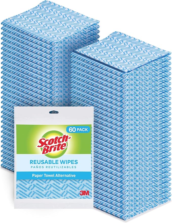 Scotch-Brite High Performance Kitchen Wipes, 5-Wipes/Bag, 12 Bags/Case (60 Wipes Total)