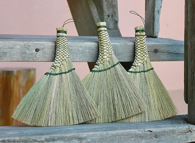 Small Whisk Broom9.5 Handheld Brush Whisks Away Dust, Dirt & Debris Brush Hanger for Easy Storage Perfect for Indor Outdoor and Car - Short of Asian Whisk Broom (Soft Broom Thai)
