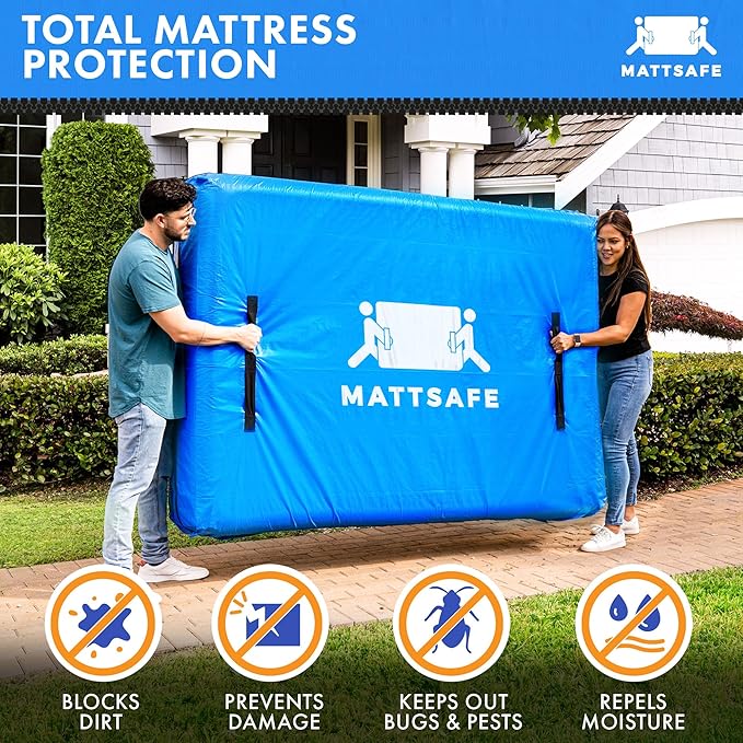 Nordic Elk Mattress Bags for Moving and Storage (Twin) Heavy Duty Moving Supplies, 8 Sturdy Handles, Strong Zipper, Mattress Cover Bed Bags, Storage Cover Essentials Packing Protector