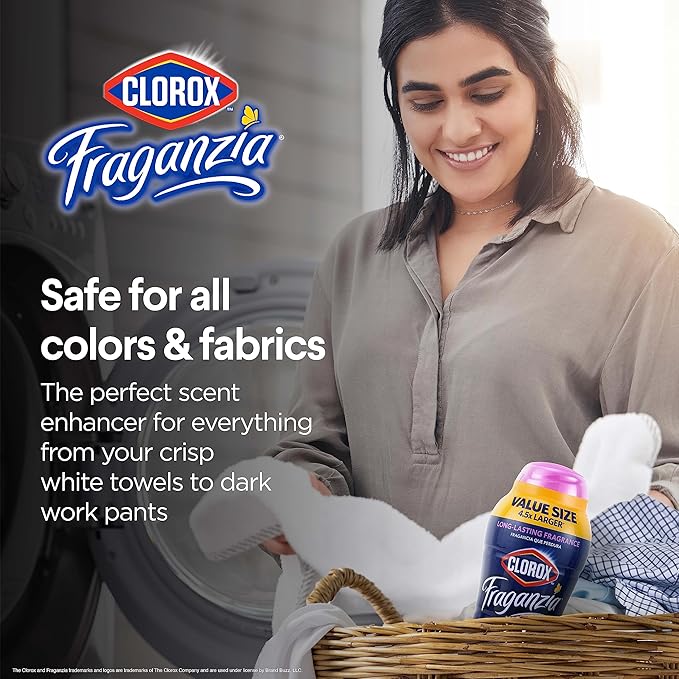 Clorox Fraganzia Laundry Scent Booster Crystals, In-Wash Fragrance Beads for Fresh-Smelling Clothes & Linens, Safe for All Fabrics & Colors, Easy-Pour Bottle, Spring Scent, 70 Oz - 6 Pack