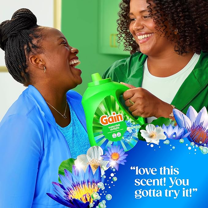 Gain Ultra Oxi Liquid Laundry Detergent, Waterfall Delight Scent, 177 fl oz, Freshness + Odor Fighting, High Efficiency Washing Machine Liquid Cleaning Soap, 134 Loads (Packaging May Vary)