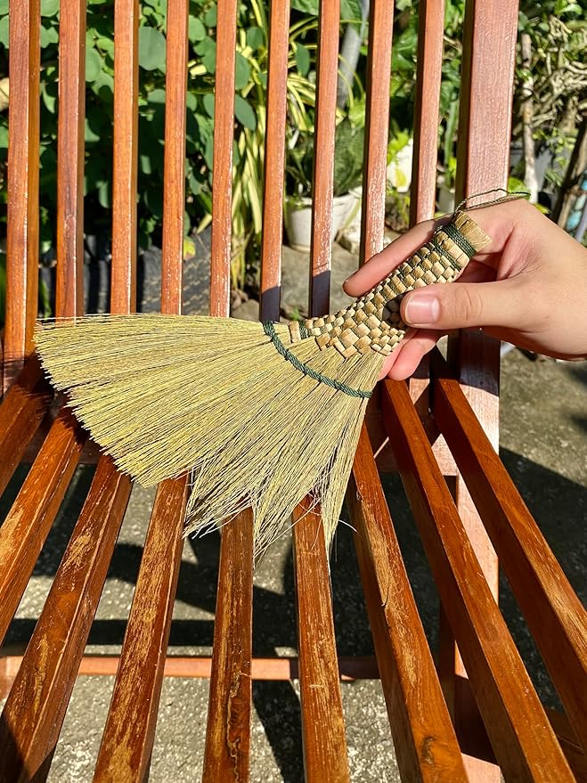 Small Whisk Broom9.5 Handheld Brush Whisks Away Dust, Dirt & Debris Brush Hanger for Easy Storage Perfect for Indor Outdoor and Car - Short of Asian Whisk Broom (Soft Broom Thai)
