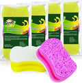 Scrub Sponge by Scrubit –Multipurpose Cellulose Cleaning Sponges with Non Scratch Scouring Pad for Dishes, Pots, Pans, Glass Cooktop - Super Absorbent - Unique Shape to Protect Nails: 12 Pack