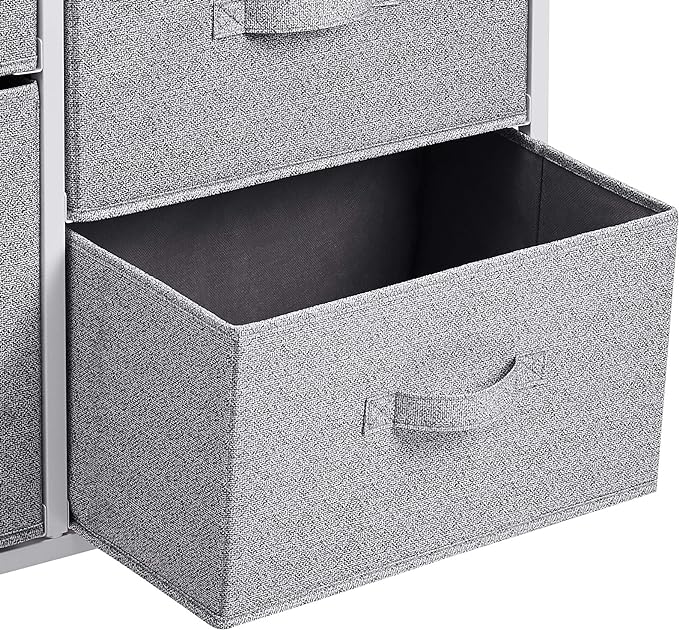 Amazon Basics Bedroom Closet Organizer with 5-Fabric Storage Drawers for Clothes Storage, White