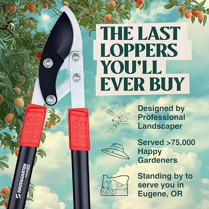 Haus & Garten PowerPRO Compound Action 29" Bypass Loppers - Use as loppers for tree trimming, branch cutters, heavy-duty garden pruning tree clippers, lopping shears