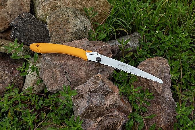 Toolux Folding Saw,9.45 Inch Hand Saws for Wood Camping, Large Dry Wood Pruning Saws With Hard Teeth, Quality SK-5 Steel Compact Design with Non-Slip Ergonomic Handle for Outdoor Use,9.45Inch-Yellow