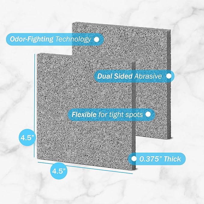 Skura Style x Eva Mendes Very Skrubby Heavy Duty Scouring Pads (Bulk 4 Pack) | Abrasive Kitchen Cleaner for Caked-on, Baked-on Dirt | Durable, Odor-Free, Flexible, Dual Sided