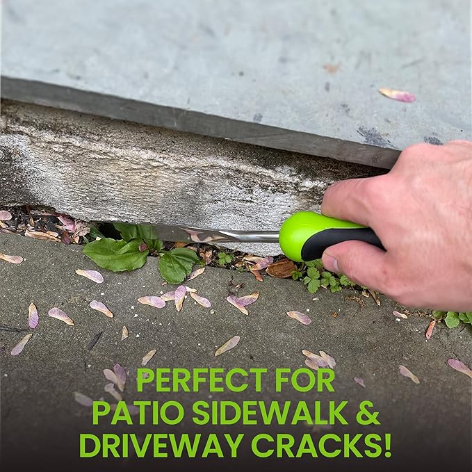 Garden Guru Patio Crack Weeder Tool with Ergonomic Handle – Stainless Steel Weed Puller for Patio Sidewalk Driveway Cracks | Rust Resistant (2 Pack)