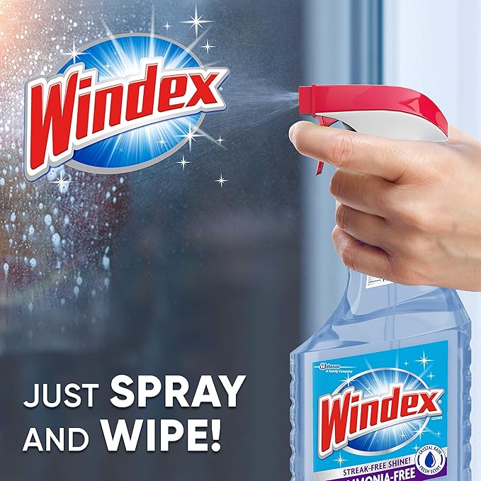 Windex Crystal Rain Glass Cleaner Spray, 6 ct, 23 fl oz