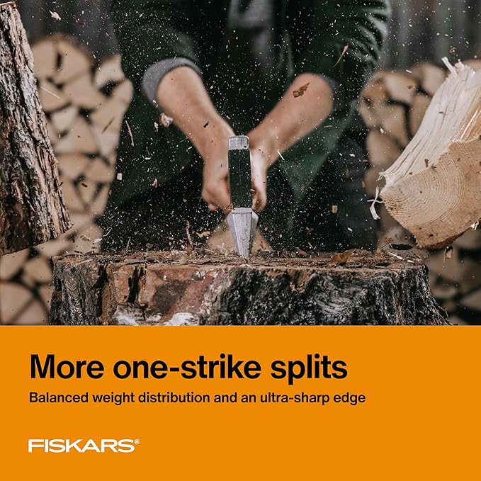 Fiskars X27 Super Splitting Axe, 36" Wood Splitting Axe for Medium to Large Size Logs with Shock-Absorbing Handle, Split Firewood, Forged Steel Blade, Bushcraft Gear and Camping Hatchet
