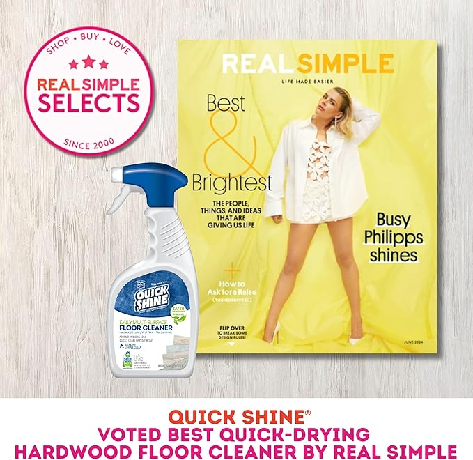 Quick Shine Multi Surface Floor Cleaner Daily Care 24oz | Plant-Based, Ready to Use, Dirt Dissolving, Streak Free, No Rinse | Use on Hardwood, Laminate, Luxury Vinyl Plank, Tile & Stone | Safer Choice