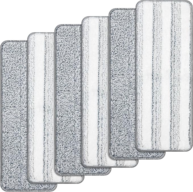 6pcs Mop Replacement Pads Compatible with Joymoop Mop, Universal 13"x4.9” Microfiber Mop Pads, Mop Head Replacement, Flat Mop Pads Washable Microfiber, Reusable Floor Mop Pads, Cleaning Tools