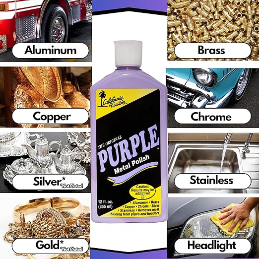 Products – The Original Purple Metal Polish, No Silicone, Body Shop Safe, Great for Aluminum, Brass, Copper, Chrome, Silver, Stainless and Gold, Made in The USA (3)