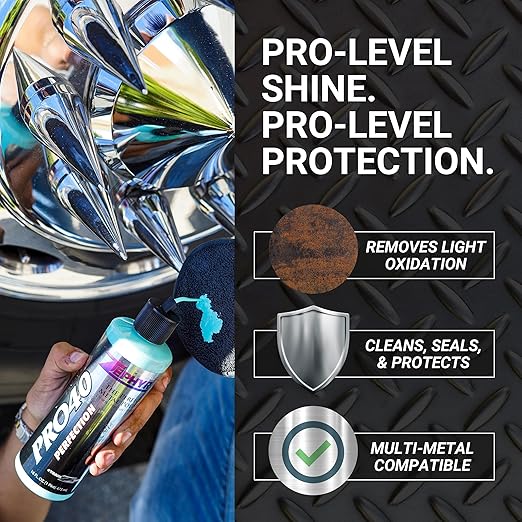 Zephyr - Pro 40 Perfection Liquid Metal Polish - Stainless Steel & Aluminum Polish for Big Rigs, Semi Trucks, Fuel Tanks, & More - 32 oz