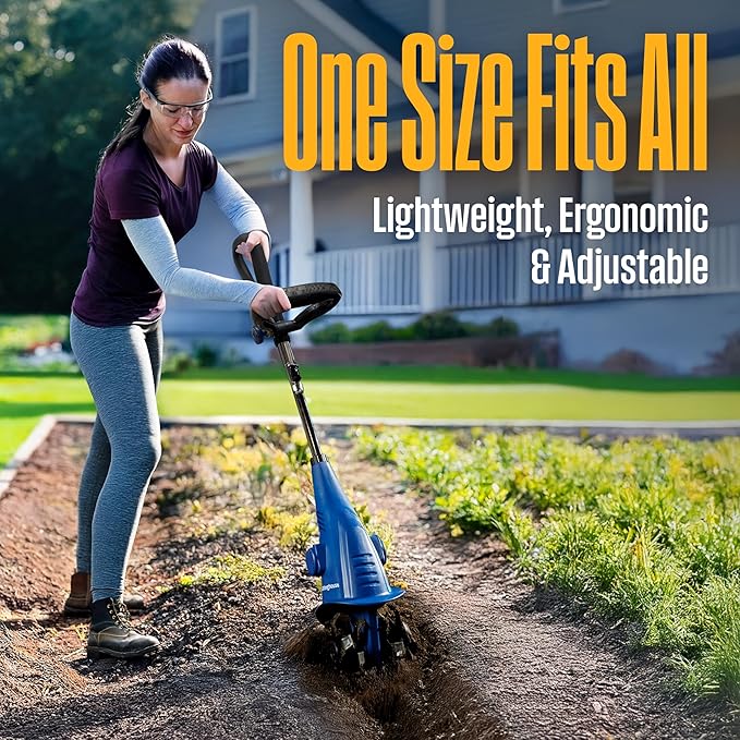 Westinghouse 6-Inch, 2.5 Amp Corded Electric Mini Tiller Cultivator for Gardening, Lightweight, 4 Steel Blades