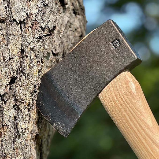 COUNCIL TOOL Boy's Axe - 2.25 lbs Dayton Pattern Axe with 24" Curved Hickory Handle & Drop Forged Steel Head - SU22B24C