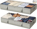 TidyCorner 2-Pack Under Bed Storage Containers, 6 Inches Tall Underbed Clothes Storage Organizer Bin with Sturdy Sidewalls/Bottom, Underbed Storage Bins 2 Storage Thin Bins