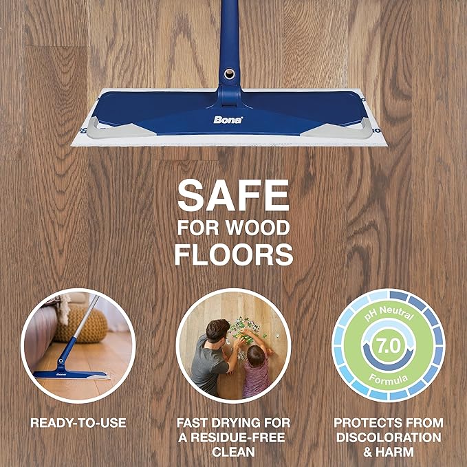 Bona® Disposable Wet Cleaning Pads for Hardwood Floors,Lavender Scent,(Pack of 6)