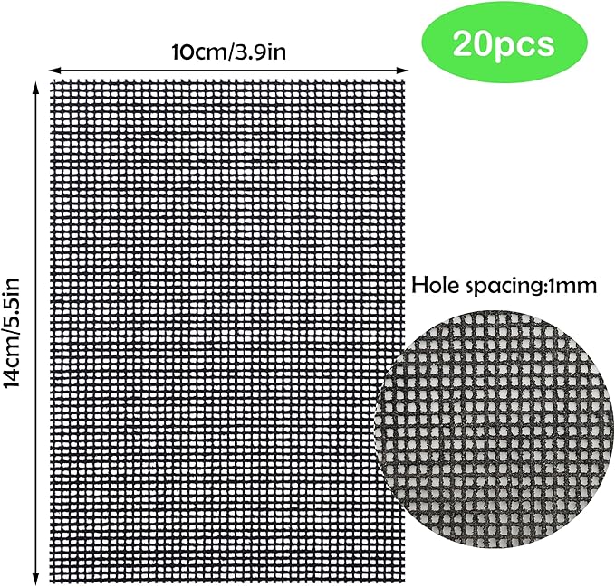 20Pcs Cleaning Screens for Toilets Cleaner Hard Water 5.5 x 4 Inch Flexible Scrubbing Pads for Household Cleaning Scouring Mesh Pad for Remove Grills Carbon Rust Scale (20)
