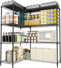 M MZG 4 Tiers Storage Shelves Load 1200LBS, Metal Shelving Wire Metal Shelving Unit Shelves for Storage Adjustable Garage Shelving for Pantry Kitchen Garage Black 15.8" D x 33.5" W x 59.5" H