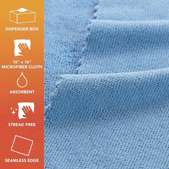 Arkwright Smart Rags Microfiber Cleaning Cloths, Pallet of 8000, Lint Free 215 GSM Reusable Towels for Auto, Office and Household Cleaning, 16 x 16 in, Blue