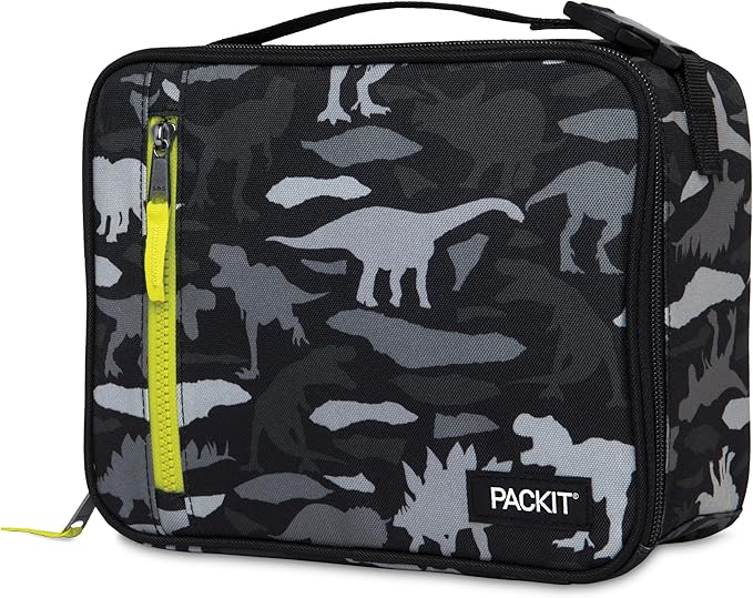 Packit, Box Lunch Freezable Dino Camo Charcoal