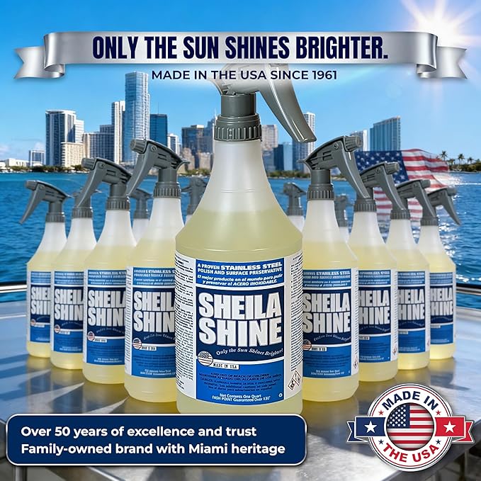 Sheila Shine 1 Quart Stainless Steel Cleaner and Polish – Cleans, Polishes & Protects Kitchen Appliances, Refrigerators, Sinks, Ovens & Grills – Stainless Steel Cleaner Spray Bottle