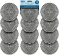 LOLA Steel Wool Wire Mesh Scouring Pad, 12 Pack, Galvanized Steel Knitted, Heavy Duty, Abrasive Scrubber, Powerful for Pots, Pans, Ovens, Grills