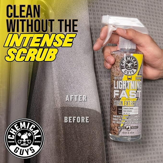 Chemical Guys Lightning Fast Carpet and Upholstery Stain Extractor, (Fabric, Upholstery, & Carpet), Safe for Cars, Home, Office, Furniture & More, 32 fl oz, Fresh Scent