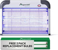 Aspectek 20W Electric Bug Zapper for Indoor Use. Effective Against Mosquitoes and Flies. 2 Extra Replacement Bulbs Included. Lightweight Design, 2800V Powerful Grid, Easy Cleaning, Washable Tray.