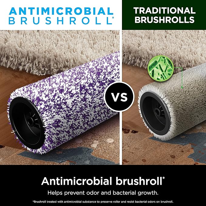 Shark HydroVac 2-Pack Antimicrobial Brushroll* for All Sealed Hard Floors and Area Rugs, Replacement Brushrolls for All Hydrovac 3-in-1 Multi-Surface Cleaners, Purple, WDB2