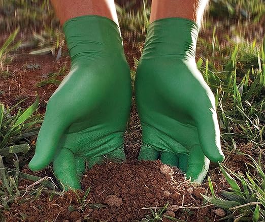 SHOWA 6110PF Sustainable EBT Latex-Free, Powder-Free, Nitrile Disposable Single Use Safety Gloves, 4 Mil, 9.5" Length, Medium (1 Box/100 Gloves)