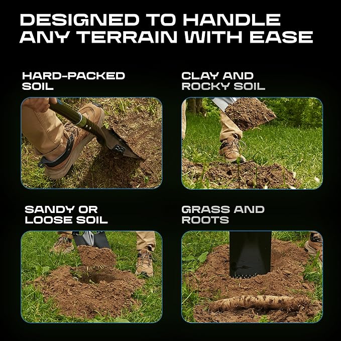 CKG Spade Shovel for Gardening with Carbon Fiber Handle, Heavy Duty Flat Shovel for Digging 43 Inch, Edging Tool for Landscaping and Trenching, Flat