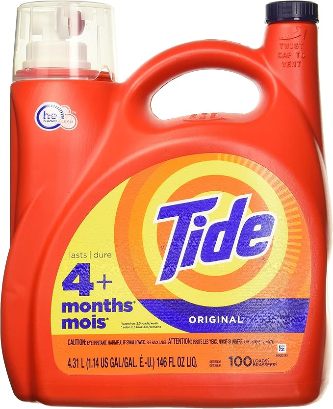 Tide He Laundry Detergent, Original Scent, 100 Loads, 146 Oz Pump Bottle