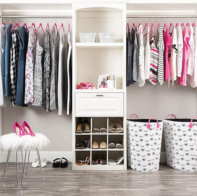 Zober Velvet Hangers 50 Pack - Heavy Duty Pink Hangers for Coats, Pants & Dress Clothes - Non Slip Clothes Hanger Set - Space Saving Felt Hangers for Clothing