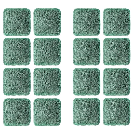 16-Pack Individually Wrapped Green Stainless Steel Soap Pads | Reusable Steel Wool Soap Pads | Leak-Proof Scouring Pads Metal Scrubber