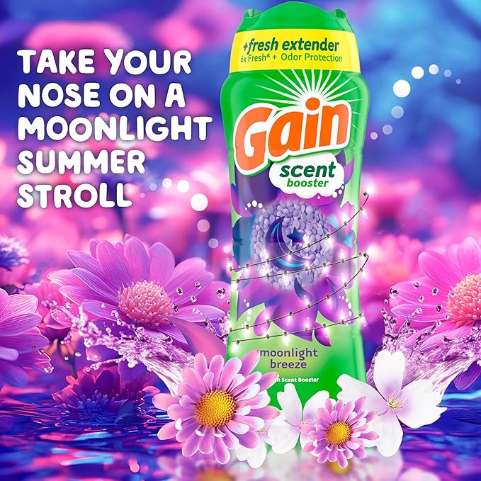 Gain In-Wash Laundry Scent Booster, Moonlight Breeze Scent, 12.2 OZ, Fresh Extender + Odor Protection